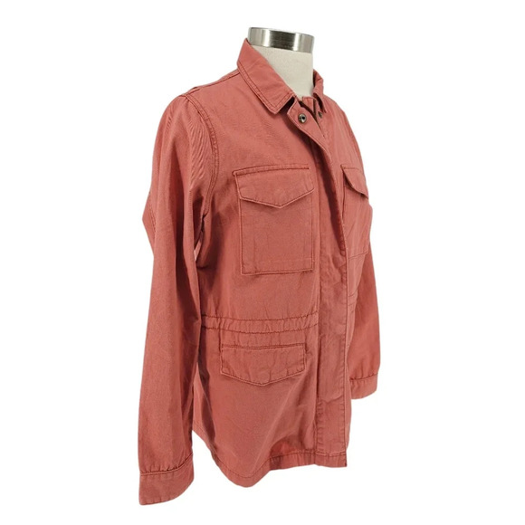 Thread & Supply Cargo Utility Jacket Canyon Rose Long Sleeve Zip Cinched - Picture 3 of 7